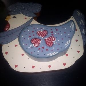 Vintage Handcrafted Hen Wall Decor